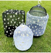 Resim Gateesat Kara M 9.84in Yüksek Kasımpatı Desenli Kuş Kafesi Tülü - Esnek Kenarlı Su Geçirmez 