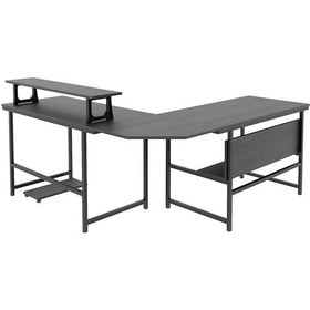 Resim 200-s L Masa, Oyun Masası, L-tipi Bilgisayar Masası Siyah 
