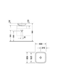 Resim Duravit Lavabo Durastyle Çanak43 x 43 CM 0349430000 