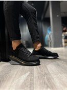Resim Knack Yüksek Taban Günlük Ayakkabı 044 Siyah Süet Siyah Taban 001 