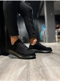 Resim Knack Yüksek Taban Günlük Ayakkabı 044 Siyah Süet Siyah Taban 001 