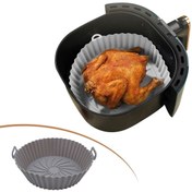 Resim SEF AVM XL/XXL Xiaomi Philips Isıya Dayanıklı Silikon Fırın Airfryer Fritöz Uyumlu Yuvarlak Pişirme Matı 
