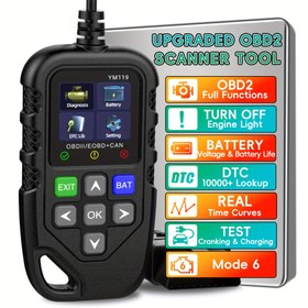 Resim Araba Kod Okuyucu, OBD2 Araba Kod Taraması Voltaj Test Cihazı Motor Arıza Kodu Tarayıcı, EOBD+CAN Şarj Test Cihazı OBDII Protokol Araçlar için Diagnostik Araç 