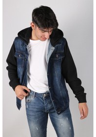 Resim Vikings Jeans Erkek Kot Ceket Kot Mont Denim Koyu Mavi 