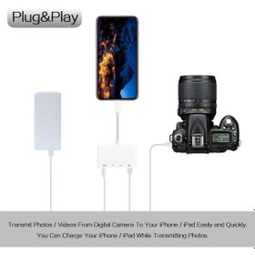 Resim Apple Uyumlu iPhone X 11 12 13 Pro Plus Kart Okuyucu Kamera Bağlantı Kiti Şarj 