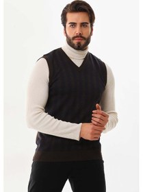 Resim Pelikan Erkek V Yaka Yün Süveter 4p13 Kahverengi 