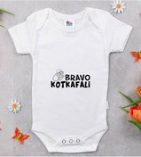 Resim Bk Kids Bravo Kotkafali Tasarımlı Beyaz Bebek Body Zıbın-1 Çok Renkli 