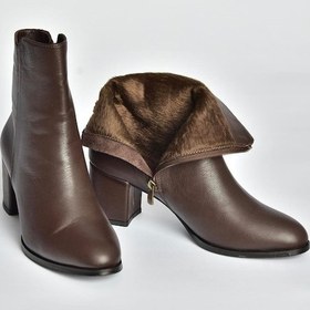 Resim Fox Shoes V468581003 Kahverengi Hakiki Deri Kalın Topuklu Kadın Bot Kahverengi-hakiki Deri 