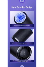 Resim Joyroom JR-MS01 Maya Seri RGB Maya Serisi RGB Kablosuz Hoparlör-Siyah 