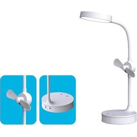 Resim S-Link Sl-8740 Masa Üstü Ledli Fanlı - Aynalı Makyaj Ve Okuma Lam 