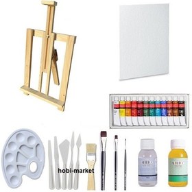 Resim Hobi-Market Yağlı Boya Başlangıç Seti - Masaüstü Şövale Promosyon 