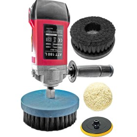 Resim Proxtech Atlas Dikey Koltukyıkama, Polisaj Makinesi 180mm Koltuk Yıkama Düz Fırça Şeffaf Uc 2 Lt Fıs Fıs Seti 