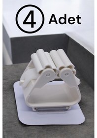 Resim 4 Adet Duvara Monte Mop Paspas Tutucu Askı Yapışkanlı Askı Çok Renkli 