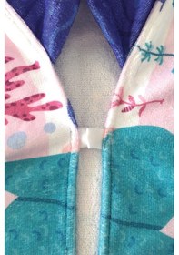 Resim Kapşonlu Çocuk Plaj Havlusu Deniz Kızı Mor 