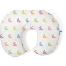 Resim Müslin Bebek Emzirme Destek Yastığı - Rainbow Lapin Pink 