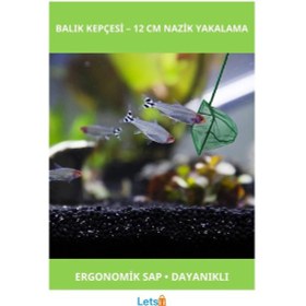 Resim Dayanıklı Ergonomik Akvaryum Balık Kepçesi 12 Cm 
