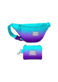 Resim Coral High Erkek Çocuk Turkuaz Mor Renk Geçişli Desenli Bel Çantası Ve Bozuk Para Cüzdanı Set Çok Renkli 