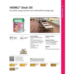 Resim Hemel Deck Oil 2,5 lt Dış Mekan Ahşap Zeminler İçin Renklendirilmiş Doğal Yağ Tanatone Brown 