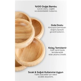 Resim Büro Ev Ofis Atıştırma Keyfi İçin 3parça Ahşap Bambu Yapım Çerezlik Seti Diğer 