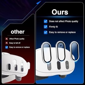 Resim Oculus Meta Quest 3 Aksesuarlarıyla Uyumlu 2'li Paket Kamera Lensi Koruyucu, İnce 9H Temperli Cam, Alaşımlı Çerçeve Çizilmez, Yüksek Çözünürlük, Kılıf Dostu (Şerit, Siyah) 
