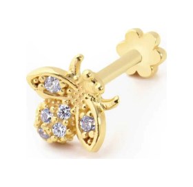 Resim Cherry By Özkonak Arı Desen Taşlı Tragus Piercing Sarı 