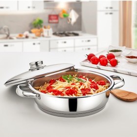 Resim Gülsan Mega Basık Çelik Tencere Pilav Tenceresi 26 CM 