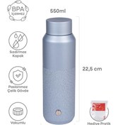 Resim Espressolab Mavi Metal Paslanmaz Çelik Matara 550 ml Kapaklı No:97 