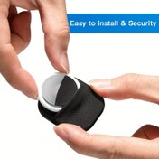 Resim Ultra-Thin PU Koruyucu Kılıf AirTag için - Cilt Giderici, Hafif Yapışkan Tutucu Bisiklet, Çanta, Anahtarlar ve Daha Fazlası İçin | Kolay Kurulum Takip Cihazı Kapağı (Siyah), Airtag Tutucu 