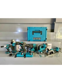 Resim Kimmeer Plus 21V 3.0AH Kömürsüz 6'lı Set Matkap Hilti Taşlama Somun Sıkma Dekupaj ve Daire Testere 