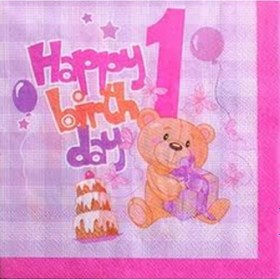 Resim Roll Up Peçete 33x33 1 Yaş Kız 