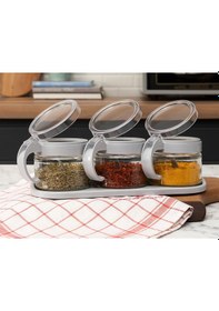 Resim Madame Coco Lavem 3lü Baharatlık 1kbhrt004428x10x9,5 Cm-soft Gri 