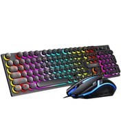 Resim Valkyrie T-Wolf TF270 Rainbow RGB Mekanik Hisli Gaming Klavye Mouse Seti Punk Keycap İNGİLİZCE 