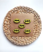 Resim Panowill Design Batman Keçe Figür Erkek Bebek Çorap Bere Tshirt Süsleme 5 Adet 