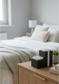 Resim İkisi Bir Arada Kulak Pamuğu & Pamuk Organizeri Siyah 