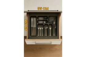 Resim Almital 55X49 Cm_antrasit Plastik Mikro Kabartama Desenli Kaşıklık 