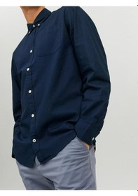 Resim Jack & Jones Klasik Oxford Gömlek 12182486 Navy Blazer Lacivert 