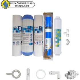 Resim Pemax Water Solutions Purefer Açık Kasa Çift Sedimentli Sertifikalı 5'li Vontron Helixfil Yüksek TDS Mebran 5'li 
