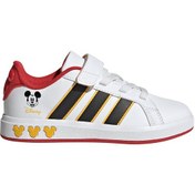 Resim Adidas Adi Das Grand Court Mickey Whtcblackbogold Unisex Çocuk Beyaz Günlük Ayakkabı 31365 Beyaz 