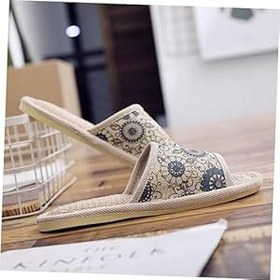 Resim LIFKOME Erkek Ev Terlikleri%100 Keten Ve Doğal Ev Terlikleri 