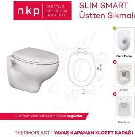 Resim Nkp Slim Smart Thermoplast Yavaş Kapanan Klozet Kapağı NKP0302 