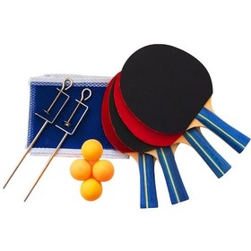 Resim Delta Cyclone Masa Tenisi Seti - 4 Masa Tenisi Raketi + 4 Pinpon Topu + File & Demir 
