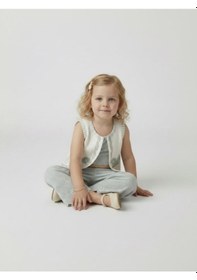 Resim Zekids Kız Çocuk Yelek Crop Pantolon Üçlü Tasarım Takım-17243 Çok Renkli 