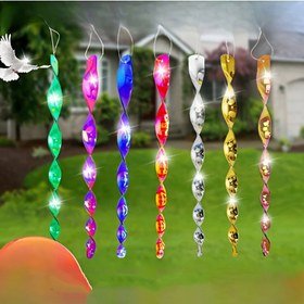 Resim 8/16/20 Adet Kuş Kovucu Rüzgar Çubukları, Asılabilir Renkli Spiral Çubuklar, Kolay Kurulum, Rüzgarda Döner ve Güneşi Yansıtır, Bahçeler, Çiftlikler için Uygun, Avluları ve Odaları Süsleme 