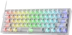 Resim Redragon K617-RGB 16,8 Milyon RGB Aydınlatma,%60 Q Türkçe Kablolu Mekanik Oyuncu Klavyesi Şeffaf 