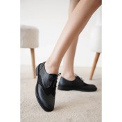 Resim Özse Shoes Kadın Günlük Ayakkabı - Oxford Siyah Rugan 