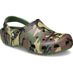Resim Crocs Haki Erkek Plaj Terliği Classic Camouflage Clog 