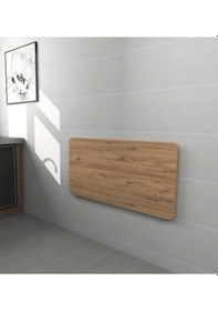 Resim Kydoniahome 45X72 Cm Duvara Monte Atlantik Çam Ahşap Desenli Mdf Lam Masa 