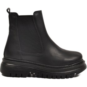 Resim Siyah Cilt Kürklü Kolay Giyilebilir Kaymaz Kadın Chelsea Bot 473093 Z Siyah 