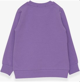Resim Breeze Kız Çocuk Sweatshirt Pullu Kız Baskılı 3-8 Yaş, Lila-lila Lila 