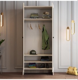 Resim Münih 2 Kapaklı 1 - Gardrop - Krem / Traverten Krem / Traverten 